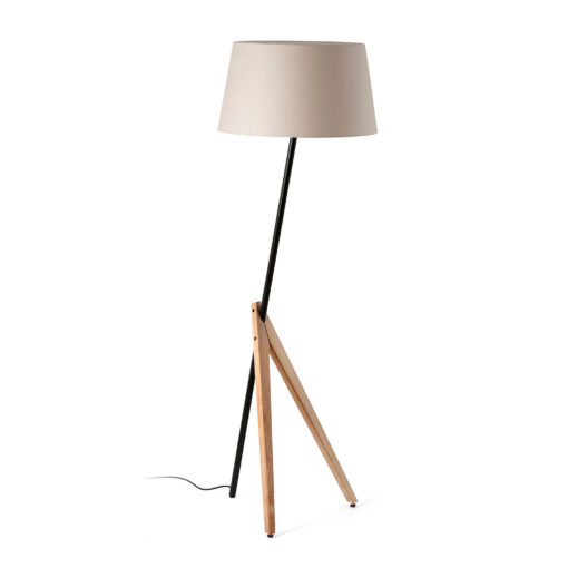 PR181829BI52669_20056_TREEWOOD_PIE_DE_SALON_FRESNO_PANT_BEIGE_1xE27_SZ2 Faro Barcelona TREEWOOD ASH FLOOR LAMP BEIGE SHADE 1xE27 – 20056FR