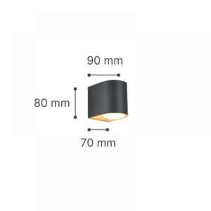 it-Lighting Powell 1xGU10 Outdoor Up or Down Wall Lamp Anthracite D:9cmx8cm (80200244)