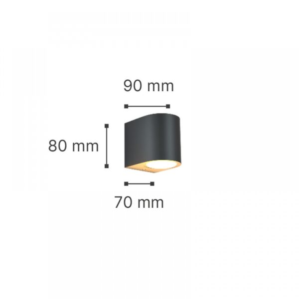 it-Lighting Powell 1xGU10 Outdoor Up or Down Wall Lamp Anthracite D:9cmx8cm (80200244)