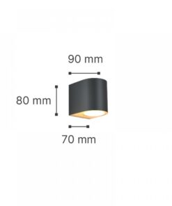 it-Lighting Powell 1xGU10 Outdoor Up or Down Wall Lamp Grey D:9cmx8cm (80200234)