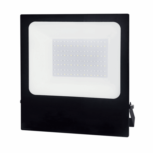 LED Προβολέας 100W ACA Μαύρος 110° Αδιάβροχος IP66 Πολύχρωμος RGB+6000K – Q100RGBW