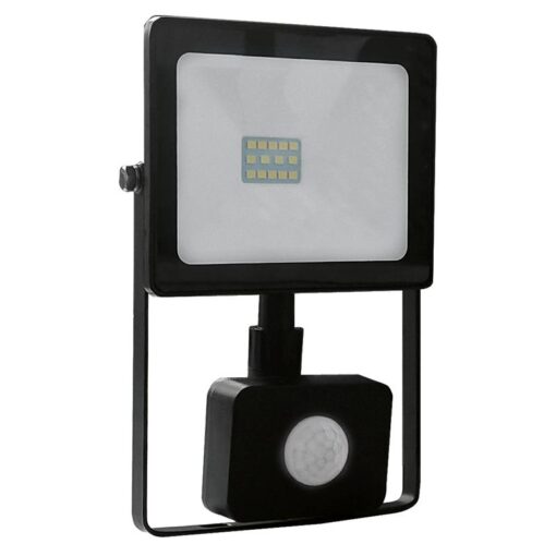 LED Προβολέας με Ανιχνευτή Κίνησης 10W ACA Μαύρος 110° 800lm Αδιάβροχος IP66 3000K – Q1030S