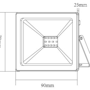LED Προβολέας 10W ACA Μαύρο Αδιάβροχος IP66 Ψυχρό Λευκό 6000K – Q1060