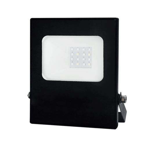 LED Προβολέας 10W ACA Μαύρος 110° Αδιάβροχος IP66 Πολύχρωμος RGB+6000K – Q10RGBW