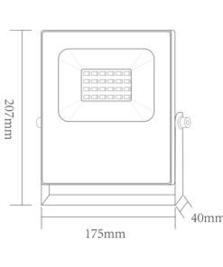 LED Προβολέας 20W ACA Μαύρος 110° Αδιάβροχος IP66 Πολύχρωμος RGB+6000K – Q20RGBW