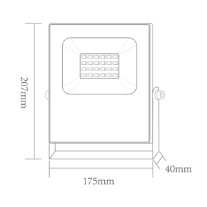 LED Προβολέας 20W ACA Μαύρος 110° Αδιάβροχος IP66 Πολύχρωμος RGB+6000K – Q20RGBW