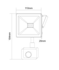 LED Προβολέας με Ανιχνευτή Κίνησης 20W ACA Μαύρος 110° 1600lm Αδιάβροχος IP66 3000K – Q2030S