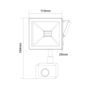 LED Προβολέας με Ανιχνευτή Κίνησης 20W ACA Μαύρος 110° 1600lm Αδιάβροχος IP66 3000K – Q2030S
