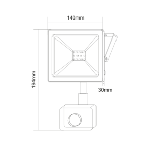 LED Προβολέας με Ανιχνευτή Κίνησης 30W ACA Μαύρος 110° 2400lm Αδιάβροχος IP66 3000K – Q3030S