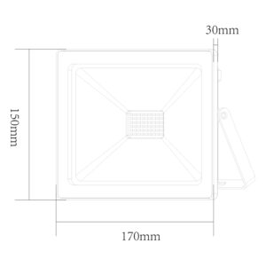 LED Προβολέας 50W ACA Μαύρος 110° 4000lm Αδιάβροχος IP66 3000K – Q5030
