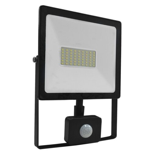 LED Προβολέας με Ανιχνευτή Κίνησης 50W ACA Μαύρος 110° 4000lm Αδιάβροχος IP66 3000K – Q5030S