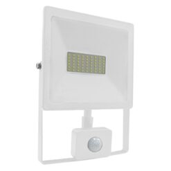 LED Προβολέας με Ανιχνευτή Κίνησης 50W ACA Λευκός 110° 4000lm Αδιάβροχος IP66 3000K – Q5030WS