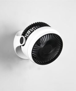 Επαναφορτιζόμενος Επιτραπέζιος/Κρεμαστός Ανεμιστήρας Λευκό-Μαύρο TEMPEST Φωτιζόμενος με USB Reality – R045-01