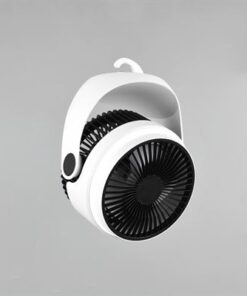 Επαναφορτιζόμενος Επιτραπέζιος/Κρεμαστός Ανεμιστήρας Λευκό-Μαύρο TEMPEST Φωτιζόμενος με USB Reality – R045-01