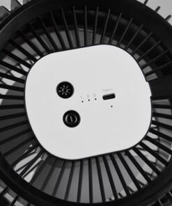 Επαναφορτιζόμενος Επιτραπέζιος/Κρεμαστός Ανεμιστήρας Λευκό-Μαύρο TEMPEST Φωτιζόμενος με USB Reality – R045-01