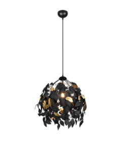 Κρεμαστό Reality LEAVY 1x E27 Μαύρο Ματ Μεταλλικό – R10461932