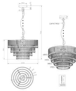 Κρεμαστό Φωτιστικό Reality 3xE14 Χρώμιο Μεταλλικό R13473006