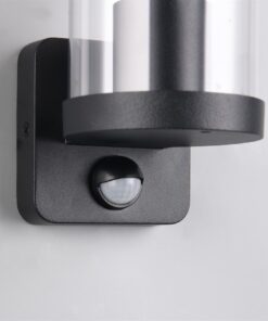 Φωτιστικό Τοίχου Μαύρο Ματ BONITO 1x E27 με Ανιχνευτή Κίνησης IP44 Reality – R21599132