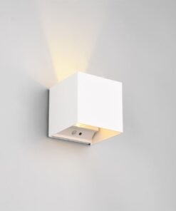 Επιτοίχιο Επαναφορτιζόμενο Μαγνητικό Φωτιστικό Up-Down Λευκό Ματ 5V Reality LED 1W 100lm 3000K IP44 με Ανιχνευτή Κίνησης – R27759131