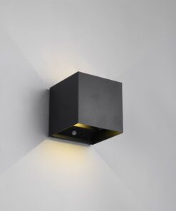 Επιτοίχιο Επαναφορτιζόμενο Μαγνητικό Φωτιστικό Up-Down Μαύρο Ματ 5V Reality LED 1W 100lm 3000K IP44 με Ανιχνευτή Κίνησης – R27759132