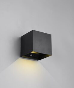 Επιτοίχιο Επαναφορτιζόμενο Μαγνητικό Φωτιστικό Up-Down Μαύρο Ματ 5V Reality LED 1W 100lm 3000K IP44 με Ανιχνευτή Κίνησης – R27759132