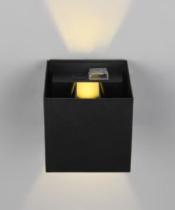 Επιτοίχιο Επαναφορτιζόμενο Μαγνητικό Φωτιστικό Up-Down Μαύρο Ματ 5V Reality LED 1W 100lm 3000K IP44 με Ανιχνευτή Κίνησης – R27759132