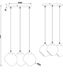 Κρεμαστό Φωτιστικό Reality 3xE27 Χρώμιο Μεταλλικό R30073054