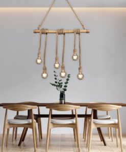 Κρεμαστό Φωτιστικό Reality 6xE27 Καφέ Bamboo R30130626