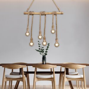 Κρεμαστό Φωτιστικό Reality   6xE27 Καφέ Bamboo    R30130626