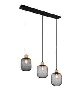 Κρεμαστό Φωτιστικό Reality 3xE27 Μαύρο Ματ Μεταλλικό R30563032