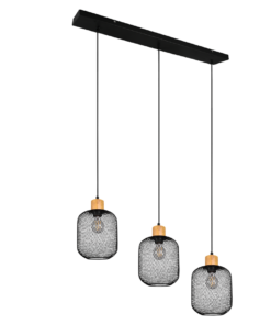 Κρεμαστό Φωτιστικό Reality 3xE27 Μαύρο Ματ Μεταλλικό R30563032