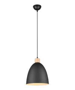 Κρεμαστό Φωτιστικό Reality E27 Μαύρο Ματ Μεταλλικό – R30681032