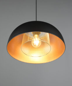 Κρεμαστό Φωτιστικό Reality PUNCH 1x E27 Μαύρο Ματ Μεταλλικό – R30811932