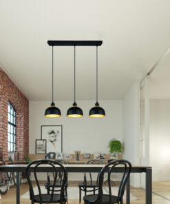 Κρεμαστό Φωτιστικό Reality PUNCH 3x E27 Μαύρο Ματ Μεταλλικό – R30813032