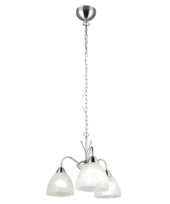 Κρεμαστό Πολύφωτο Νίκελ Ματ με Λευκό Αλάβαστρο Γυαλί DOBBY 3x E27 Reality – R31053007