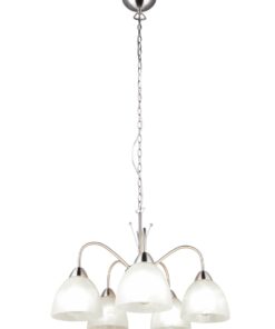 Κρεμαστό Πολύφωτο Νίκελ Ματ με Λευκό Αλάβαστρο Γυαλί DOBBY 5x E27 Reality – R31055007