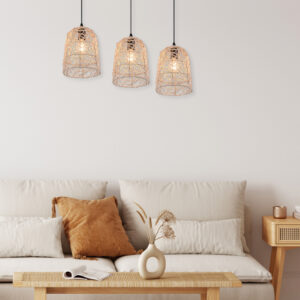 Κρεμαστό Φωτιστικό Reality LOVIS  3x E27 Φυσικό Rattan   – R31143036