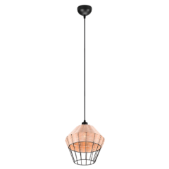 Κρεμαστό Φωτιστικό Reality BORKA 1x E27 Φυσικό Rattan – R31261036