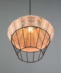 Κρεμαστό Φωτιστικό Reality BORKA 1x E27 Φυσικό Rattan – R31261036