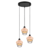 Κρεμαστό Φωτιστικό Reality BORKA  3x E27 Φυσικό Rattan   – R31263336