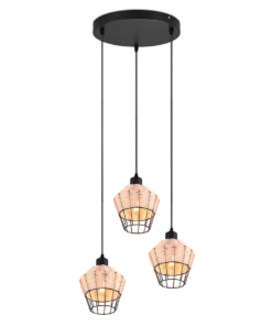 Κρεμαστό Φωτιστικό Reality BORKA 3x E27 Φυσικό Rattan – R31263336