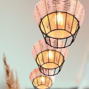 Κρεμαστό Φωτιστικό Reality BORKA  3x E27 Φυσικό Rattan   – R31263336