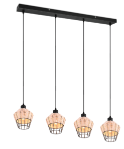 Κρεμαστό Φωτιστικό Reality BORKA 4x E27 Φυσικό Rattan – R31264036