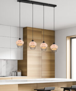 Κρεμαστό Φωτιστικό Reality BORKA 4x E27 Φυσικό Rattan – R31264036