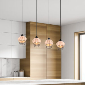 Κρεμαστό Φωτιστικό Reality BORKA  4x E27 Φυσικό Rattan   – R31264036