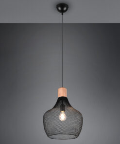 Κρεμαστό Φωτιστικό Reality VALERIA 1x E27 Μαύρο Ματ Μεταλλικό με ρυθμιζόμενο ύψος- R31281932