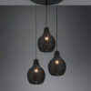 Κρεμαστό Φωτιστικό Reality SPROUT  3x E14 Μαύρο Rattan   – R31293302