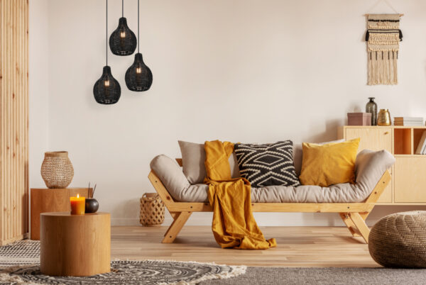 Κρεμαστό Φωτιστικό Reality SPROUT  3x E14 Μαύρο Rattan   – R31293302