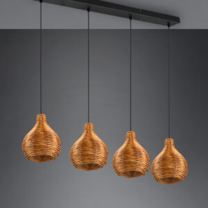 Κρεμαστό Φωτιστικό Reality SPROUT  4x E14   Φυσικό Rattan   – R31294036