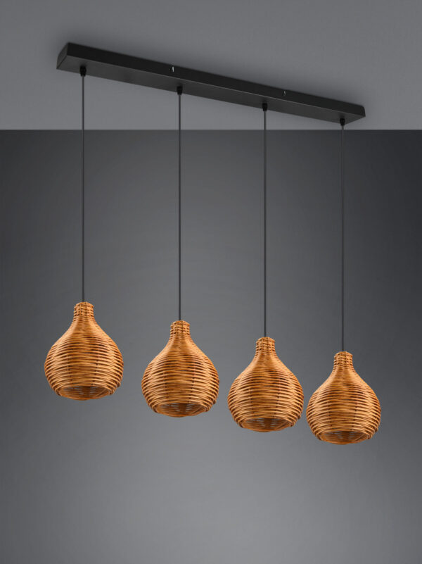 Κρεμαστό Φωτιστικό Reality SPROUT  4x E14   Φυσικό Rattan   – R31294036